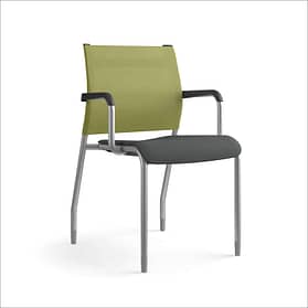 Green Mesh Back and-Gray Fabric Seat Guest Chair